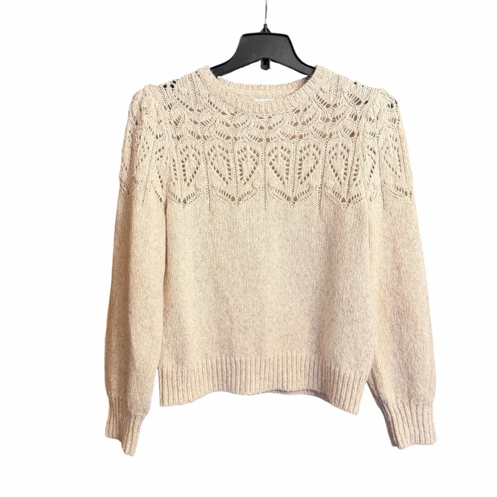 J.CREW Pointelle Crewneck Sweater Size Large